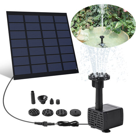 SWANEW Solar Teichpumpe 1.5W Solarpumpe Gartenteich Pumpenset 200l/h