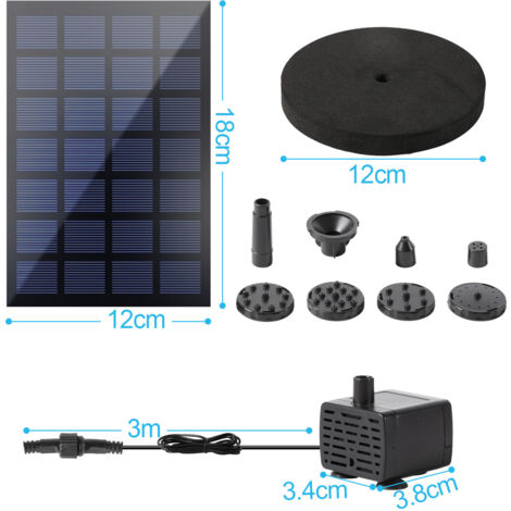 50 W Solarpumpe 1700l/h Teich Gartenteich Pumpe Solar Bachlauf Pumpenset Filter