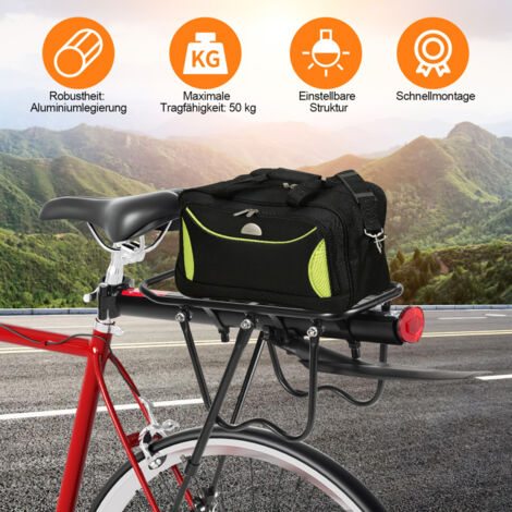 Portapacchi Posteriore Bici In Alluminio 24-28 Pollici - 2 Gambe, Nero, MESSINGSCHLAGER