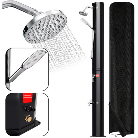 SWANEW Solardusche 40L mit Schutzabdeckung、mit Handbrause Wasserhahn