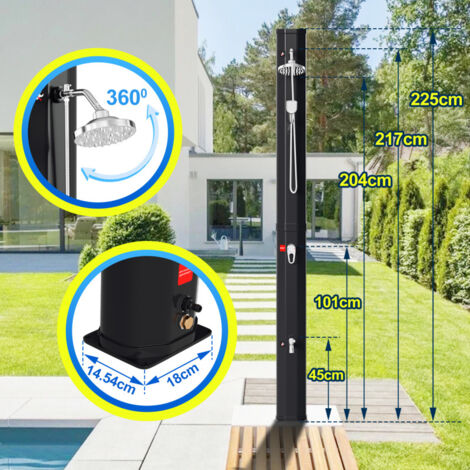 Duschkopf-Set Mit Handbrause & Regendusche – 20,3 Cm, Schwarz, Edelstahl, Einfach Zu Installieren