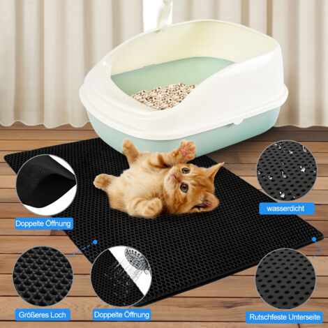 SWANEW Katzenmatte Sonstiges Katzenzubehör Katzenklo Matte Katzen Toilette Vorleger Katzenstreu Matte 78×60cm