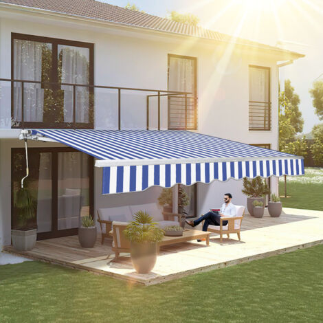 Markise Balkon UNIONLINE Gelenkarmmarkise 200 X 250cm, Einziehbare Markise Sonnenschutz Winkel Einstellung(40-90°), Aluminiumrahmen-Höhenverstellbare Sonnenmarkise Mit Manueller Handkurbel Für Balkon, Grau Markise 350x250