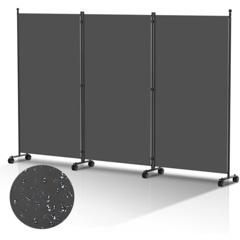 SWANEW Paravent mit Rollen Faltbarer Raumteiler Outdoor Trennwand