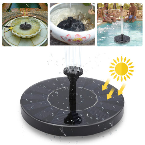 SWANEW Solarpumpe 1.5W Brunnen Gartenbrunnen mit 6 Fontänenstilen 190L