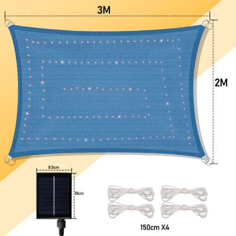 GAIJUAN Sonnensegel Rechteckig 1,4x2,8 M – Dunkelgrün, Mit UV-Schutz & Seilen