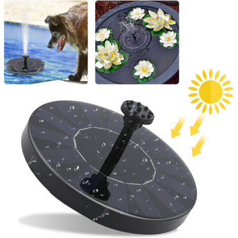 SWANEW Solarpumpe 1.5W Brunnen Gartenbrunnen mit 6 Fontänenstilen 190L