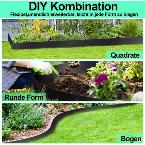 (Deactive) SWANEW Rasenkante Garten Rasenflächen Höhe15+18 cm Rasen