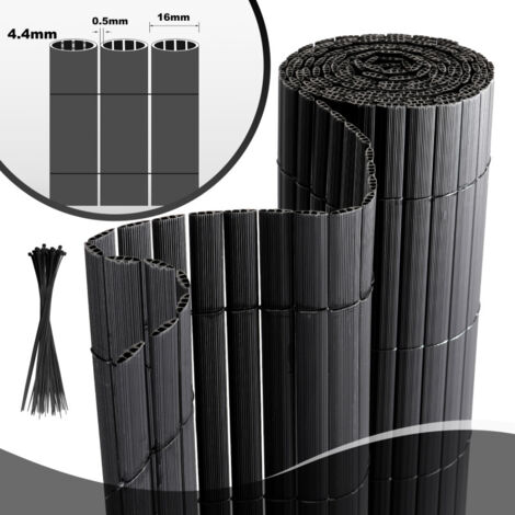 EUGAD PVC Sichtschutzmatte Grau – 100x300cm, Wind- & Blickdicht, Für Balkon, Terrasse & Garten