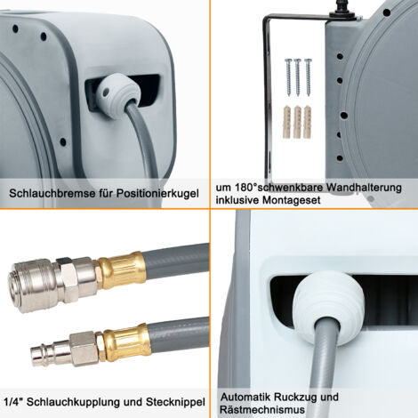 Schlauchaufroller Schlauchtrommel 30 m automatisch 18 bar Wand