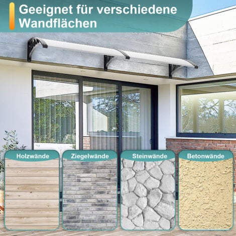 SWANEW Vordach Türdach Haustürvordach Pultvordach Haustürdach Überdachung(100x150cm)