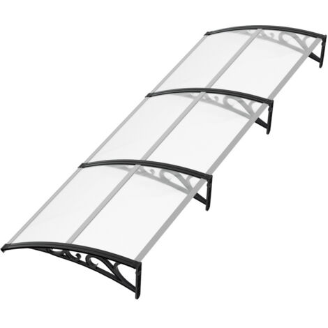 MUPAI Vordach Für Haustür – Pultbogen-Überdachung Aus Aluminium & Kunststoff, Transparent (versch. Größen)