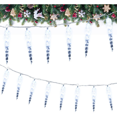 Gukasxi Weihnachten Eiszapfen Girlande 4x1,2m - Schnee Dekoration Für Baum & Kamin