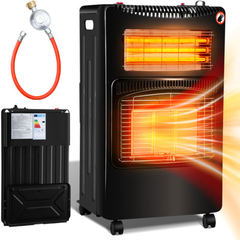 KESSER Gasheizer 3,4 KW Infrarot Heizstrahler - Mobiler Terrassenheizer Mit Rollen Für Innen & Außen