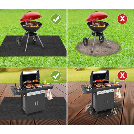 Accessoire Jardin Cuisine Extérieure Tapis De Sol Pour Barbecue SAVITA 165x99 Cm - Ignifuge, Résistant à L'Huile Et L'Eau - Protection Terrasse Tapis De Sol Barbecue