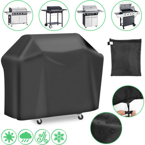 Equlup BBQ Abdeckung 80x66x100cm - Schwarze Polyester Grillabdeckung