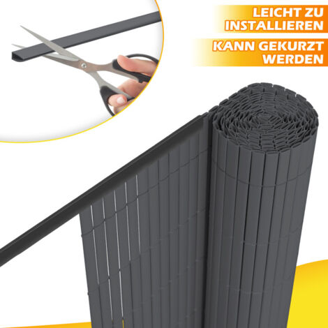 TATIVALO PVC Sichtschutzmatte 160x400cm Anthrazit - Doppelt Verstärkt, UV-beständig Für Balkon & Gartenzaun