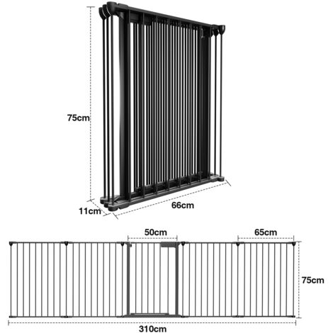 VINGO Kaminschutzgitter Kamingitter 310 x 75 cm Baby Kinderschutzgitter ...
