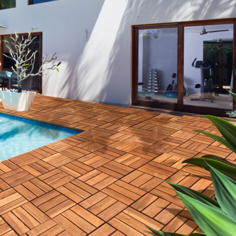 Lospitch Akazienholz Holzfliesen Für Balkon &  Produktbild-Vorschau 7