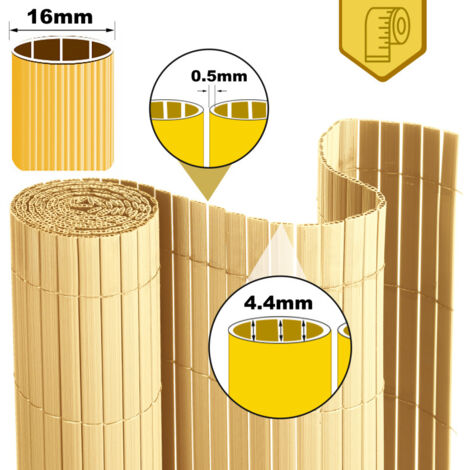 Zaun Fr Balkon Bambus-Sichtschutzmatte  120 Cm Hoch X 4 M Lang   Natrlicher Wind- & Sichtschutz Fr Balkon & Garten Windschutz Balkon Bambus