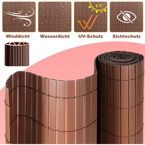 Balkon-Sichtschutz Aus HDPE – Braun, 140x800 Cm, UV- Und Wetterfest, Blickdicht Für Terrasse & Garten