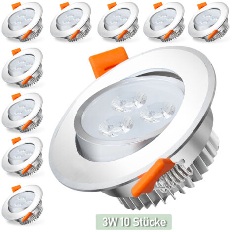 6x GU10 LED Einbaustrahler – Schwenkbar, Warm-/kaltweiß, Ohne Trafo