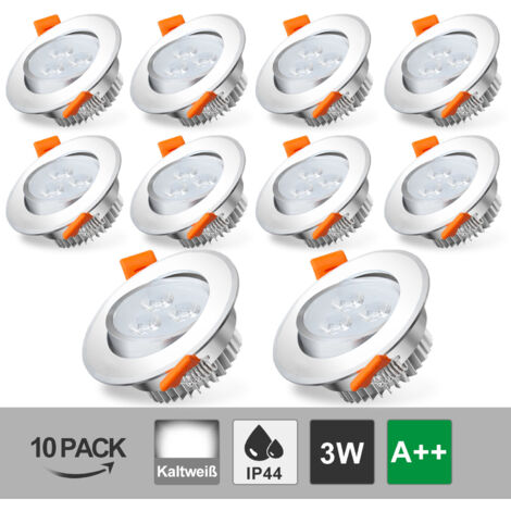 LED Einbaustrahler 7 Watt, Kaltweiß, Chrom – 60 Mm Bohrloch, 12V, Inkl. MR16 LED