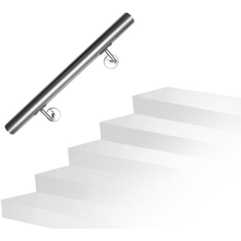 Industrielles Treppengeländer Aus Metall – Schwarz, 3,3 Cm Rohrdurchmesser, Wandmontiert, 200 Kg Tragkraft