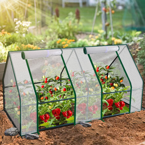 SUBTLETY Gewächshaus 180x90x90cm - Winterfestes Tomatenhaus Mit Rollladen
