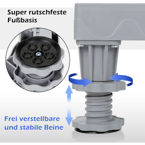 Anti-Vibration Waschmaschinenständer Waschmaschinen-Untergestell – 41 Cm  Hoch, Höhenverstellbar, Mit Ablage, Trägt Bis 150 Kg Anti Vibration  Waschmaschine