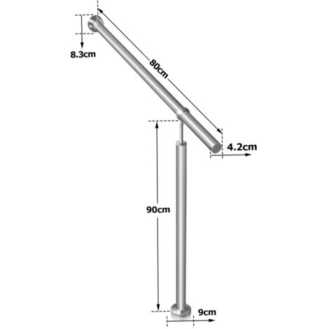 Sellon24 Edelstahl Treppengeländer Seitlich – Handlauf 120 Cm, Höhenverstellbar, V2A, Für Innen & Außen