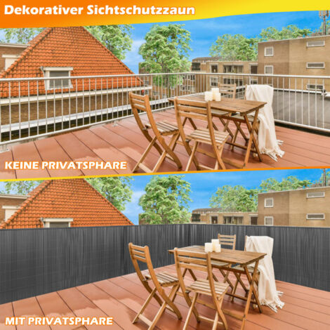 Balkon Sichtschutz Aus HDPE 120x700 Cm – Wetterfest, UV-beständig, Mit Alu-Ösen, In Beige
