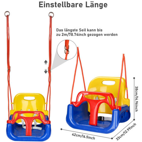 BURI Einzelschaukel 3 In1 Kinderschaukel Babyschaukel Kleinkindschaukel Gartenschaukel