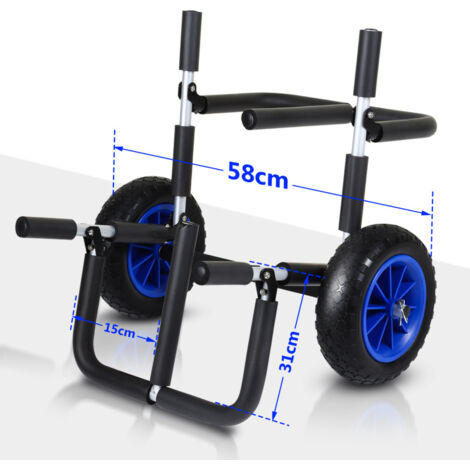KESSER® Surfwagen Surfboard Transportwagen für SUP-Board Stand Up Paddle Board Transport Kajakwagen - klappbar gepolstert - 10 Zoll PU-Reifen Alu - inkl. 2 Sicherungsgurte | - einfach besser einkaufen