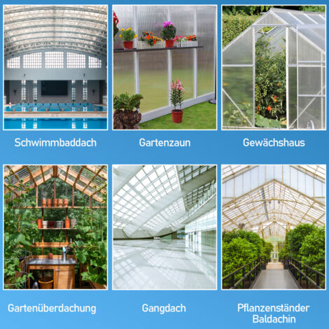 2000x1000 HENGMEI 14x Polycarbonat Doppelstegplatten 4mm