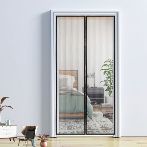 Magnet Fliegengitter Tür – Insektenschutz Ohne Bohren, 185x195 Cm, Selbstklebend, Grau