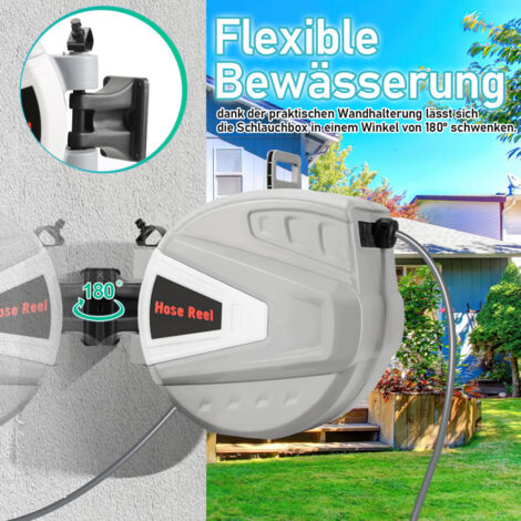 Wasserschlauchtrommel Schlauchaufroller Wasser Schlauch Automatik 10m 30m Grau 122167772