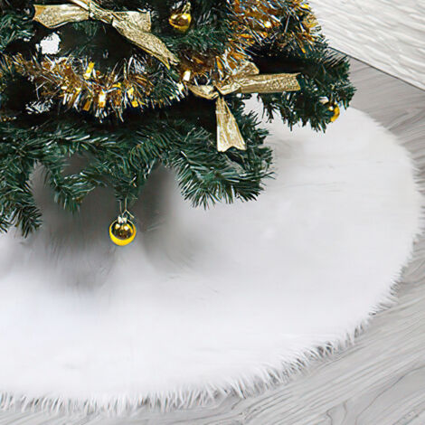 Weihnachtsbaum Decke Aus Plüsch – 78 Cm, Weiß, Rund, Mit Klettverschluss, Als Christbaumschmuck Oder Teppich