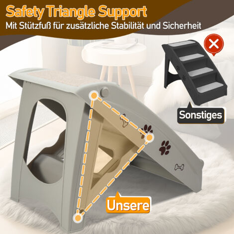 Hundetreppe Klappbar  Aufstiegshilfe Hunderampe Mit Anti-Rutsch,  Kunststoff, 4 Stufen, Fr Kleine & Mittlere Hunde Hundetreppe Klappbar  Kaufland