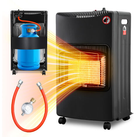 KESSER® 4200 Watt Keramik Gasheizer inkl. Gasdruckregler Gasschlauch - Gasheizofen, Heizstrahler