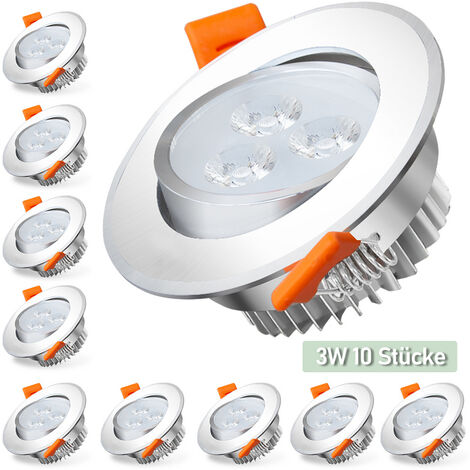 10X LED Einbaustrahler Leuchte LED Trafo Einbauleuchte Einbauspot 3W/5W/7W 