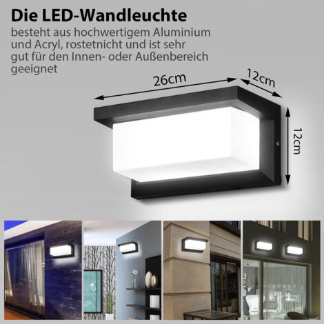 SWANEW LED Wandleuchte 18W LED Wandlampe Sensor Wandleuchte IP65 Außenleuchte Terrassen Gärten kaltweiß