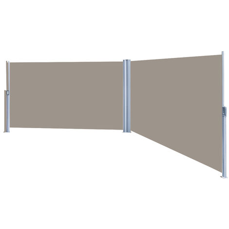 SWANEW Doppel Seitenmarkise Markisen Wandmarkise 180x600cm Ausziehbar
