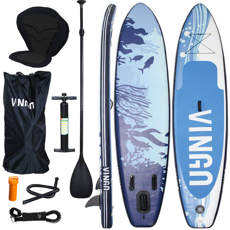 vidaXL Stand Up Paddle Board Set Aufblasbar Weiß Grün SUP Surfboard Paddling 