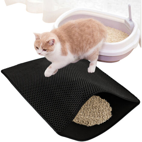 SWANEW Katzenmatte Sonstiges Katzenzubehör Urinbeständiges Katzenklo Matte Katzenstreu Matte Vorleger 78×60cm