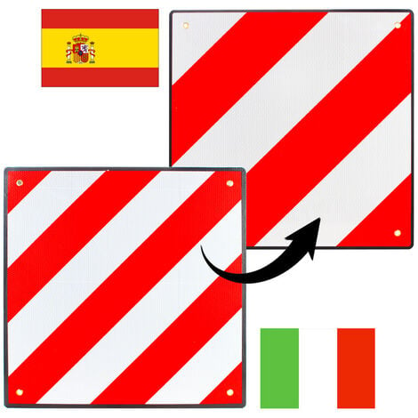 Alu-Warntafel 50x50cm für Italien/Spanien 2 in 1 