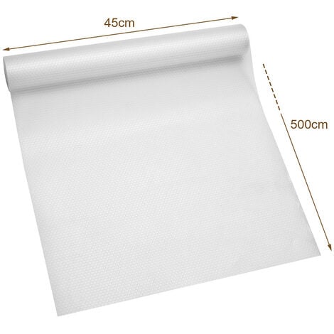 SWANEW Schubladenmatte Einlegeböden Regale Antirutschmatte zuschneidbar 500  x 45cm,Transparentes Weiß