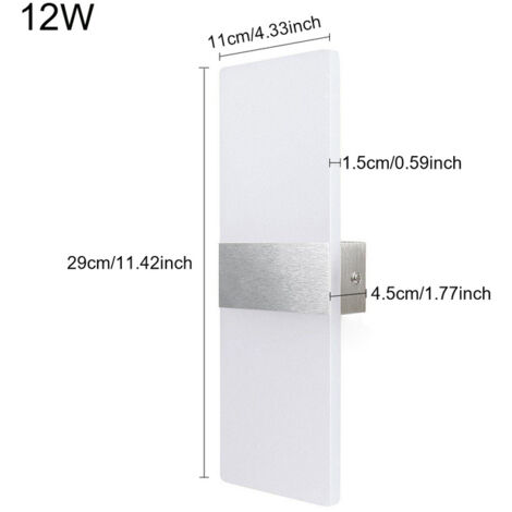 SWANEW LED Wandleuchte Innen/Außen Wandleuchten Modern Wandlampe Wandbeleuchtung Treppenhaus Flur Warmweiß 12W
