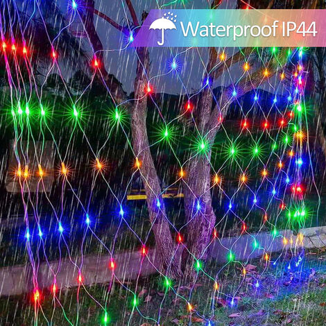 SWANEW LED Lichternetz Lichterkette Weihnachtsbeleuchtung Lichtervorhang  Innen Außen Deko Weihnachtslicht 8 Modi IP44 RGB 2x2M