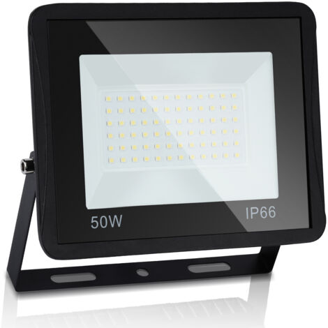 Projecteur LED Extérieur 50W - IP66 Étanche - Blanc Froid 6500K - Câble 3m Avec Prise